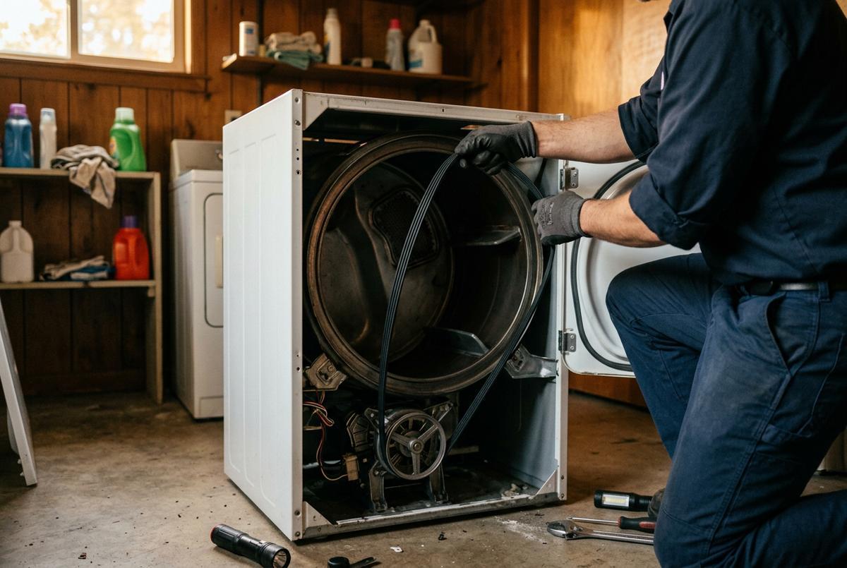 Dryer Repair technician at work
