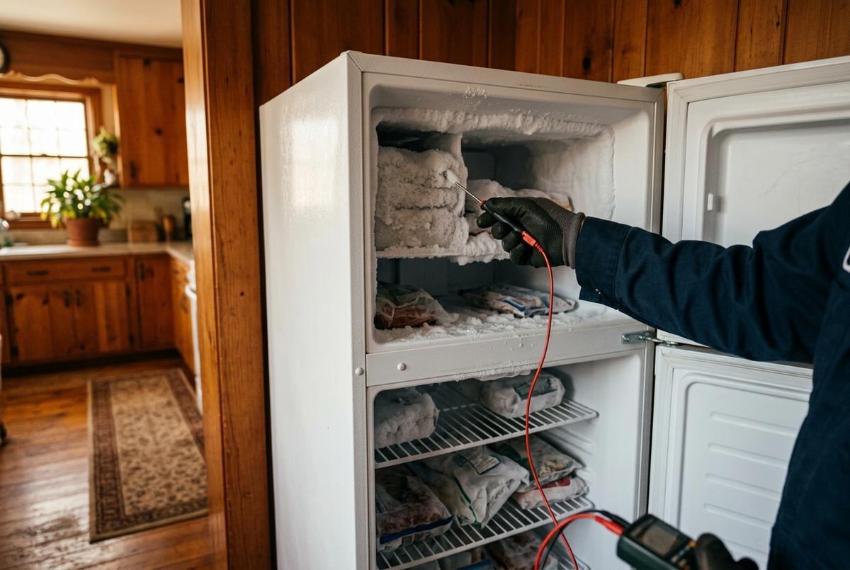 Freezer Repair technician at work